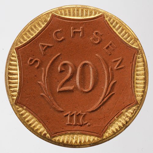 Sachsen, Land. 20 Mark, Böttgersteinzeug